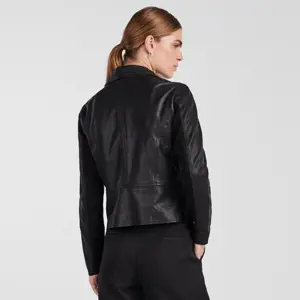 Y.A.S Sophie Black Leather Biker Jacket